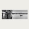 Black and white panoramic documentary photograph of Kolkata by Rajib De, analogue film 
